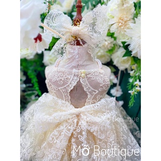 Váy ren yếm cổ ngọc