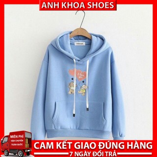 (GIÁ GỐC) Áo Hoodie Nữ  In Hình Gấu Thả tim GGS03 Siêu Đỉnh-Chất Nỉ Hoodie-Tạo Cảm Giác Ấm Áp Mềm Mại Trong Từng Hoạt Độ