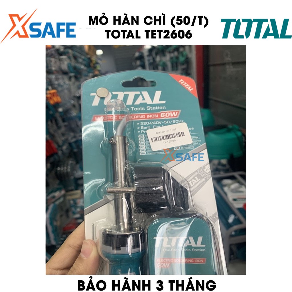 Mỏ hàn chì TOTAL TET2606 công suất 60W  Hàn nhiệt cầm tay điện áp 220-240V, làm nóng từ 3-5ph - Chính hãng