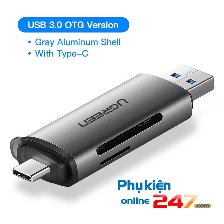 Đầu đọc thẻ nhớ SD, TF chân Type C, USB 3.0