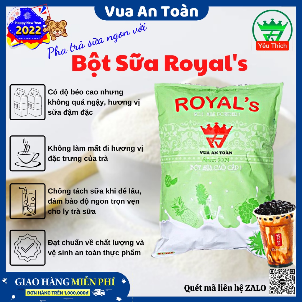 Bột Béo, Bột Kem Béo Thực Vật, Bột Sữa Royal's Cao Cấp 1kg Pha Tất Cả Các Loại Trà Sữa