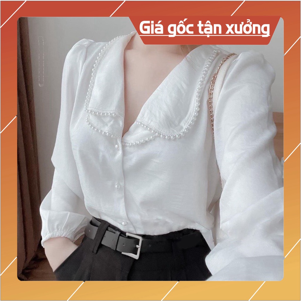 Áo Sơ Mi Lụa Tằm Chạy Dây Ngọc Hàng Đẹp