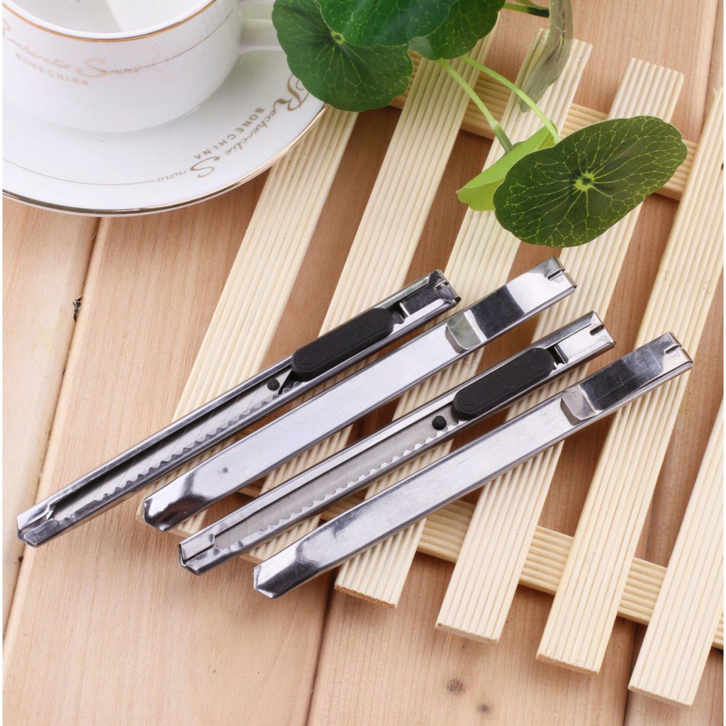 Dao rọc giấy, cắt giấy văn phòng kim loại thép không rỉ bền đẹp tiện ích 🍀rọc vỏ inox🍀