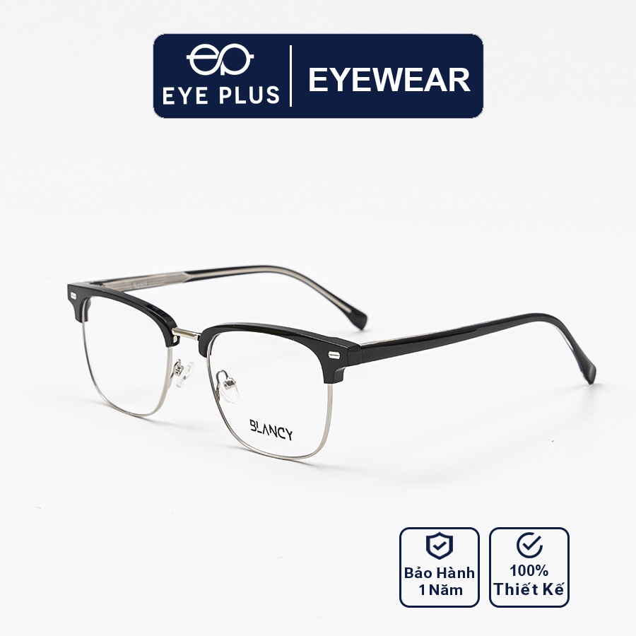 Gọng kính mắt cận nam nữ thời trang EYE PLUS clubmaster trendy CC1 Blancy-52010