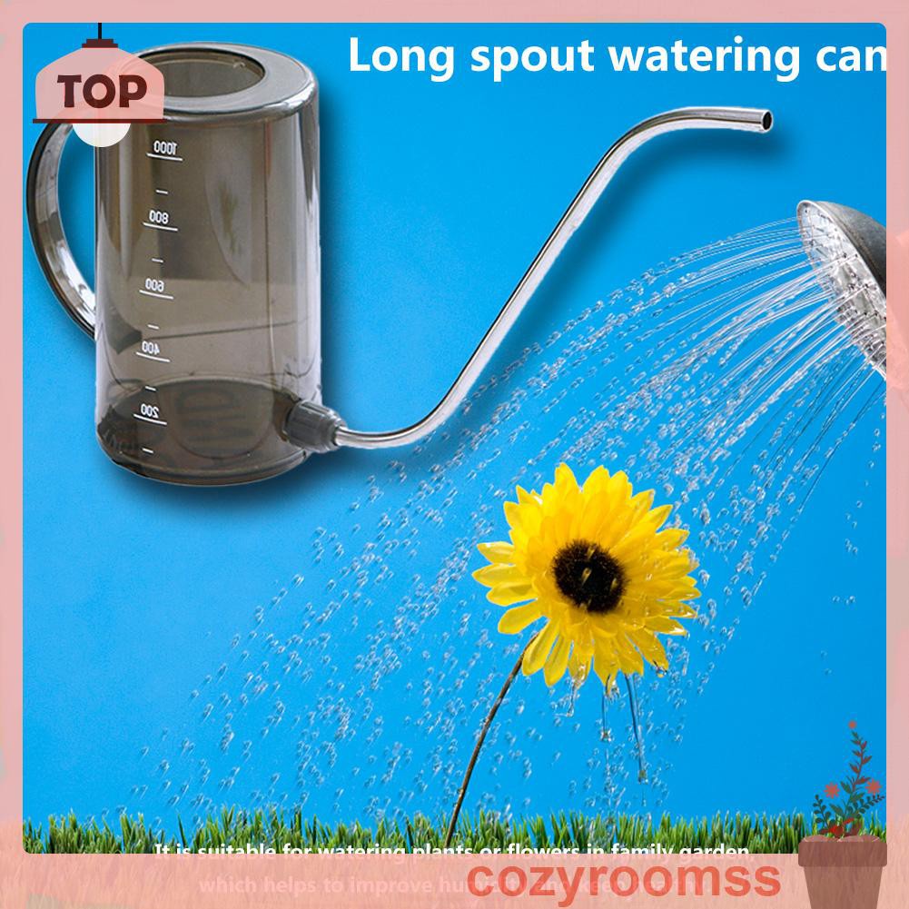 Bình Tưới Nước Vòi Dài Bằng Thép Không Gỉ Trong Suốt 1000ml