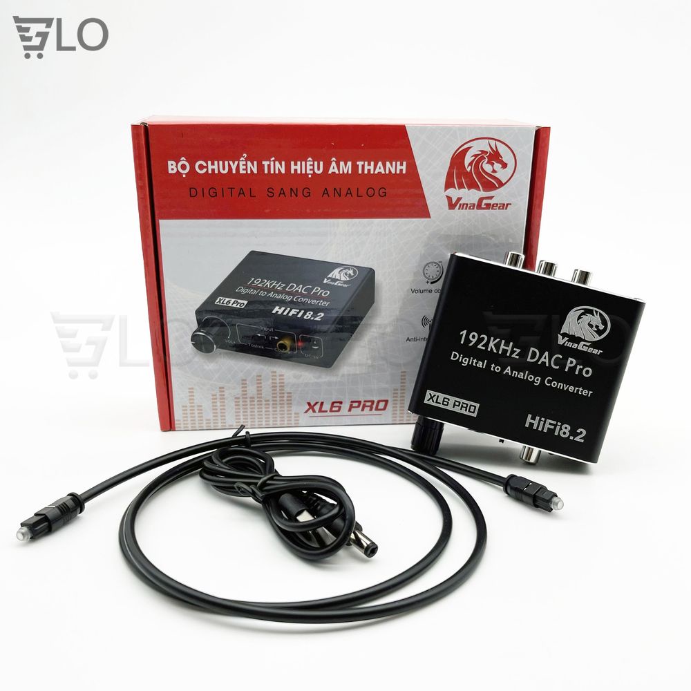 Bộ Chuyển Quang Optical Sang Audio Vinagear XL6 Pro Chính Hãng Cao Cấp, Có Nút Điều Chỉnh Âm Lượng