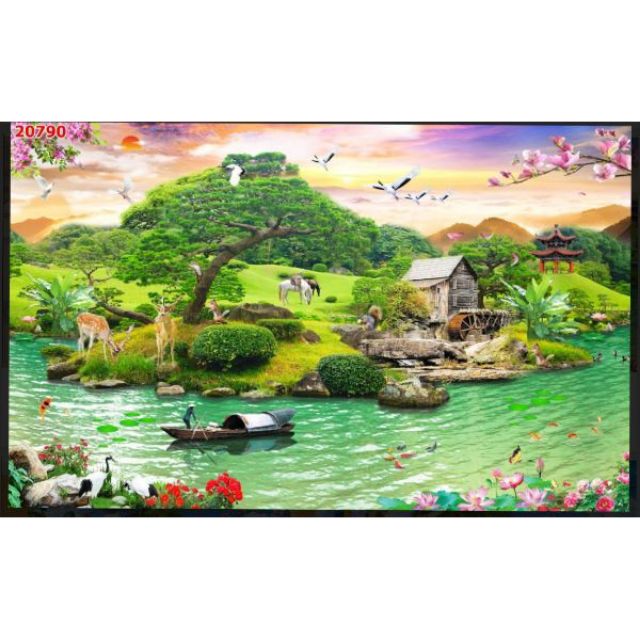 Tranh 3d Dan Tường Phong Cảnh Thien Nhien Tuyệt đẹp Chỉ Co Tại Tranh 3d Ntp