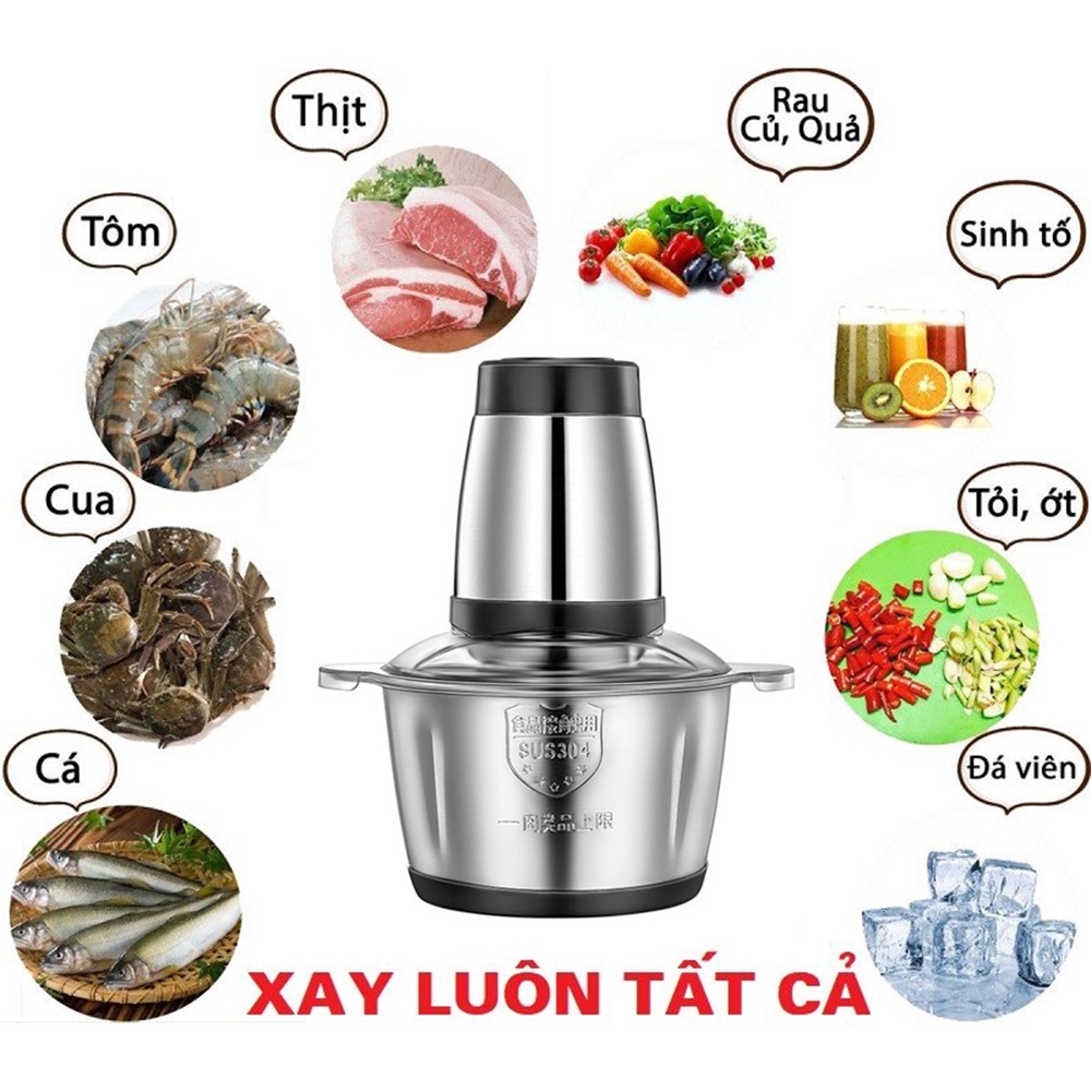 Máy xay thịt đa năng 4 lưỡi cối INOX 304 cao cấp OHISIL Cối xay công suất lớn