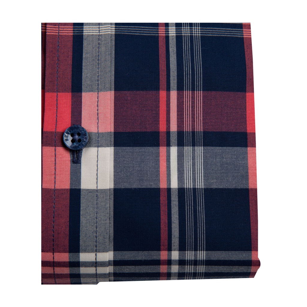 Áo sơ mi nam ngắn tay BELLUNI hoạ tiết caro trẻ trung - ANS.BPS.BE.206.B1