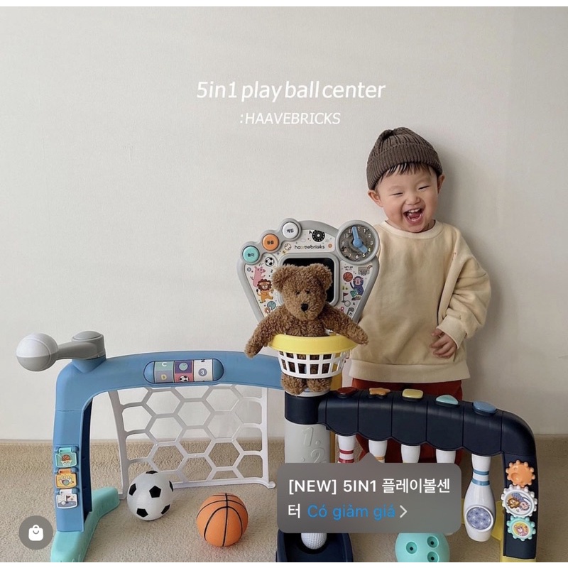 Bộ đồ chơi bóng 5in1 Playball center Haave Bricks đồ chơi cao cấp cho bé Hàn Quốc