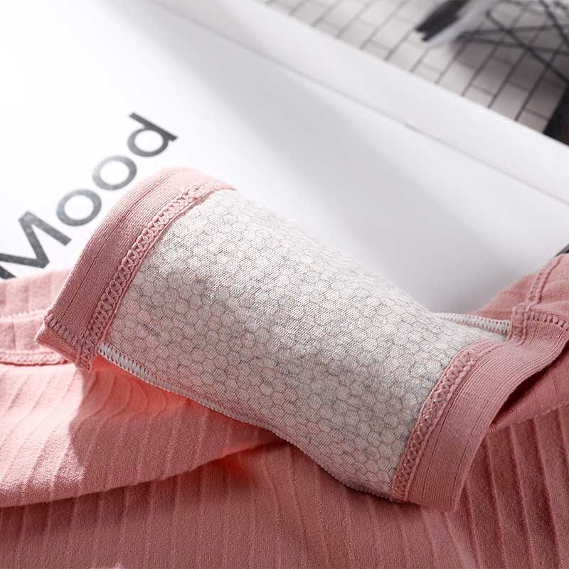 Quần lót short bằng cotton ren lưng vừa liền mạch kiểu tổ ong ren gợn sóng kháng khuẩn dành cho nữ | BigBuy360 - bigbuy360.vn