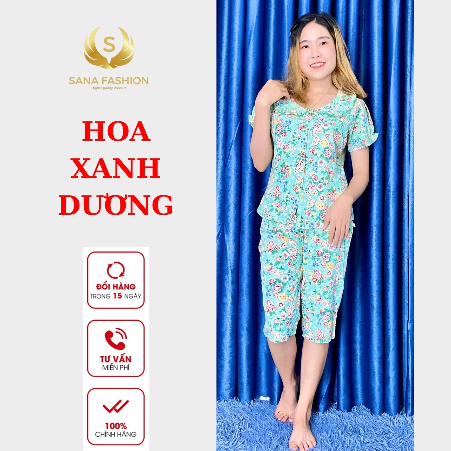 Quần áo ngủ đồ bộ mặc nhà nữ cao cấp chất lụa quần lửng LNS