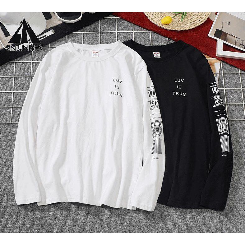 [ Có Ảnh Thật ] Áo thun tay dài form rộng unisex - sweater mã vạch