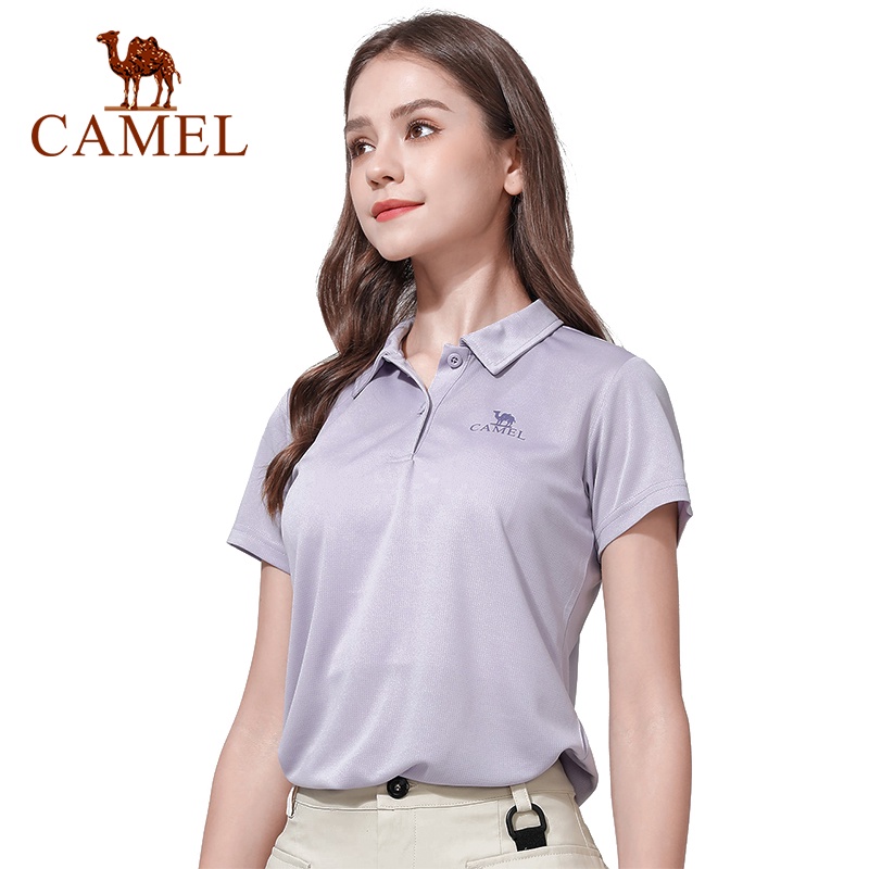 Áo polo CAMEL tay ngắn cổ bẻ chất liệu nhanh khô dành cho nữ