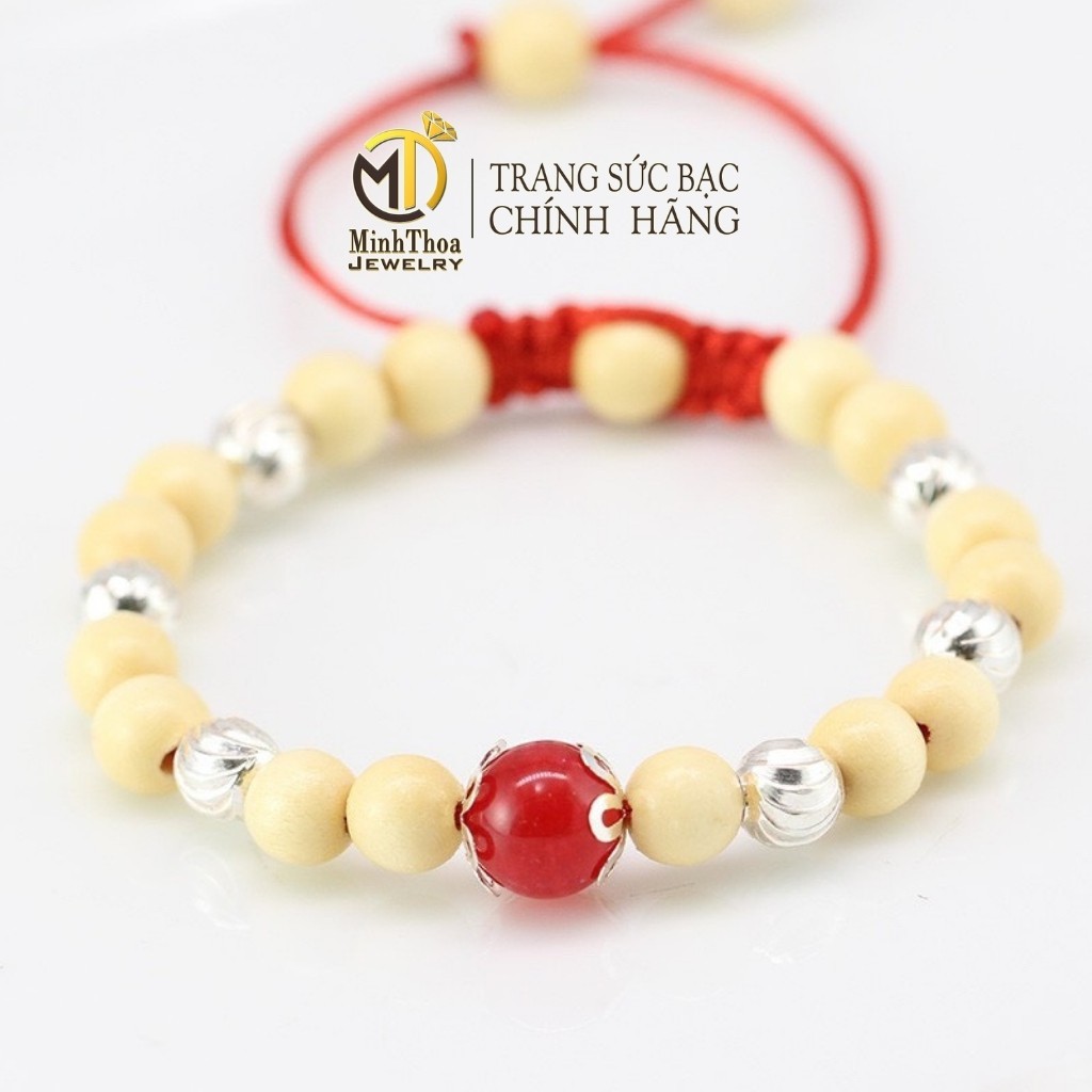 Vòng dâu tằm bi bạc cho bé, vòng dâu cho trẻ sơ sinh, bé gái, trai Minh Thoa JEWELRY