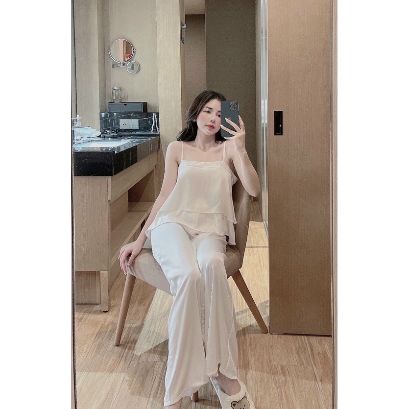 Đồ bộ 2 dây voan bèo xinh xắn