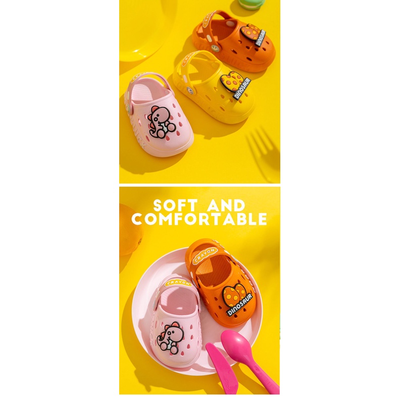 Dép bít mũi AMILA họa tiết khủng long hoạt hình dễ thương cho bé