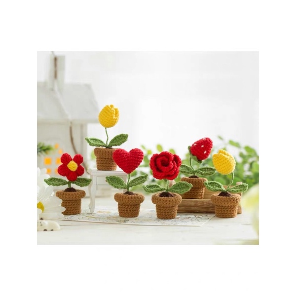 DIY Gói Nguyên Liệu Móc Chậu Hoa Len Nhiều Mẫu    - Quà Tặng Handmade Tự Làm Decor [Có hướng dẫn]