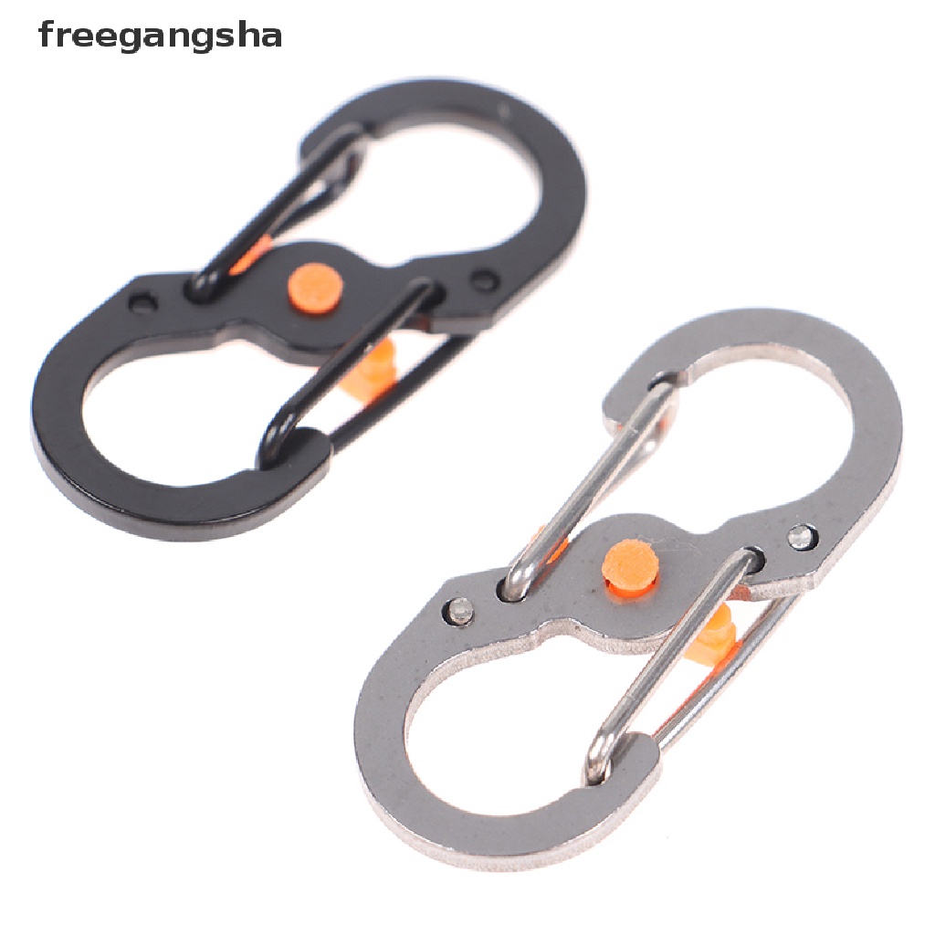 Móc khóa cài carabiner có đầu móc hình chữ S số 8 dành cho cắm trại leo núi ngoài trời