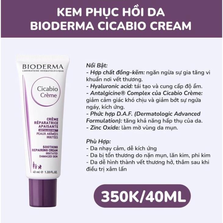 Bioderma Cicabio Cream Kem Dưỡng Ẩm Phục Hồi Da Tổn Thương Bioderma Cicabio Creme 40ml (Đủ Bill)