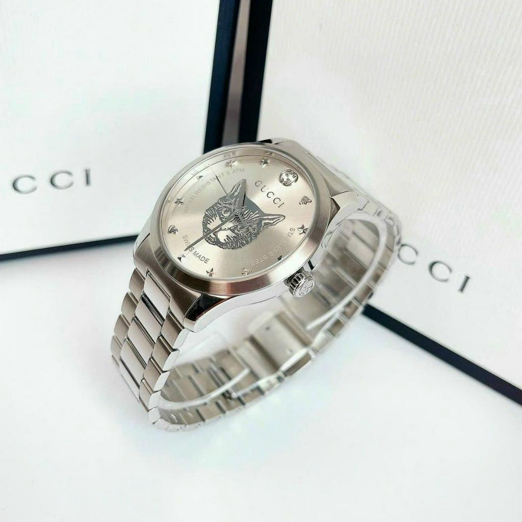 Đồng Hồ Dây Thép Gu.c.c.i Bản Unisex Cho Cả Nam Và Nữ,Size:38mm Full Box Hãng,Phiên Bản Sang Trọng