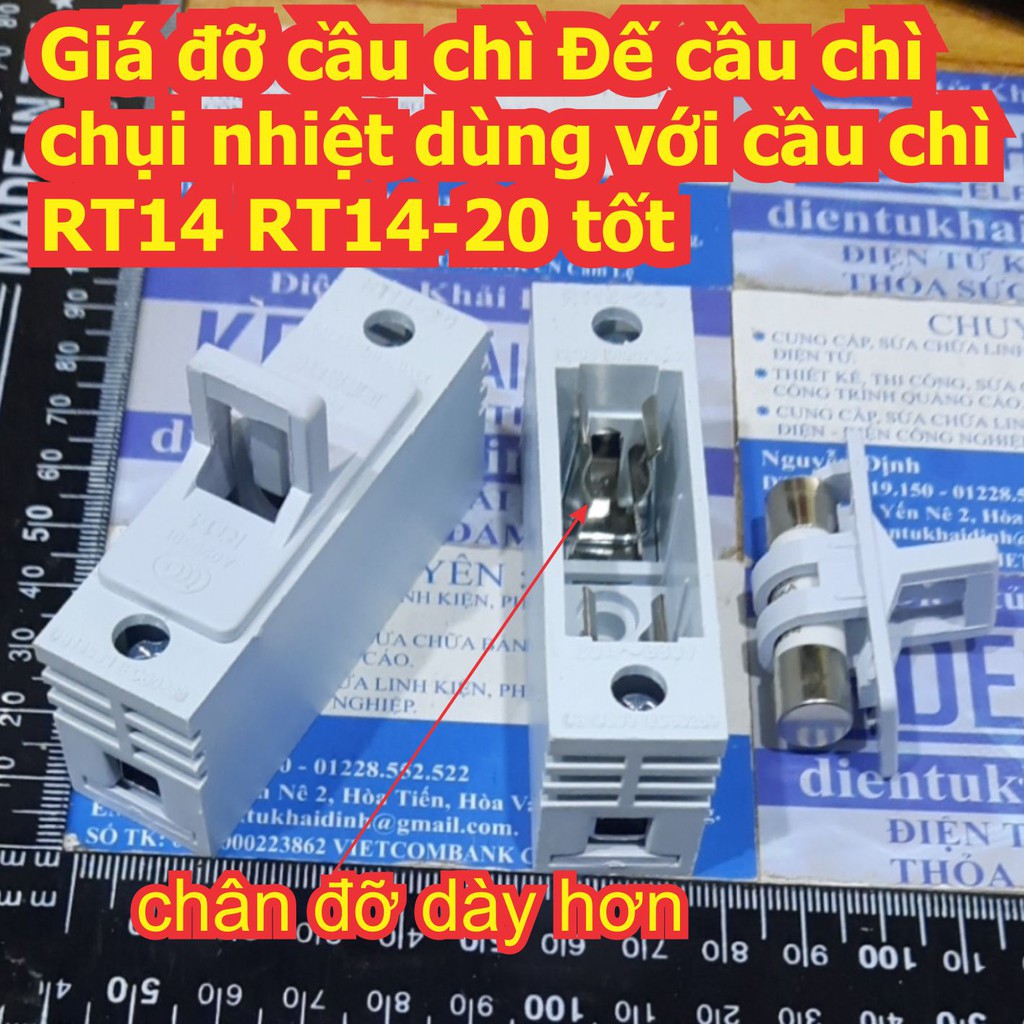 Giá đỡ cầu chì Đế cầu chì chụi nhiệt dùng với cầu chì RT14 RT14-20 thường / tốt kde7492