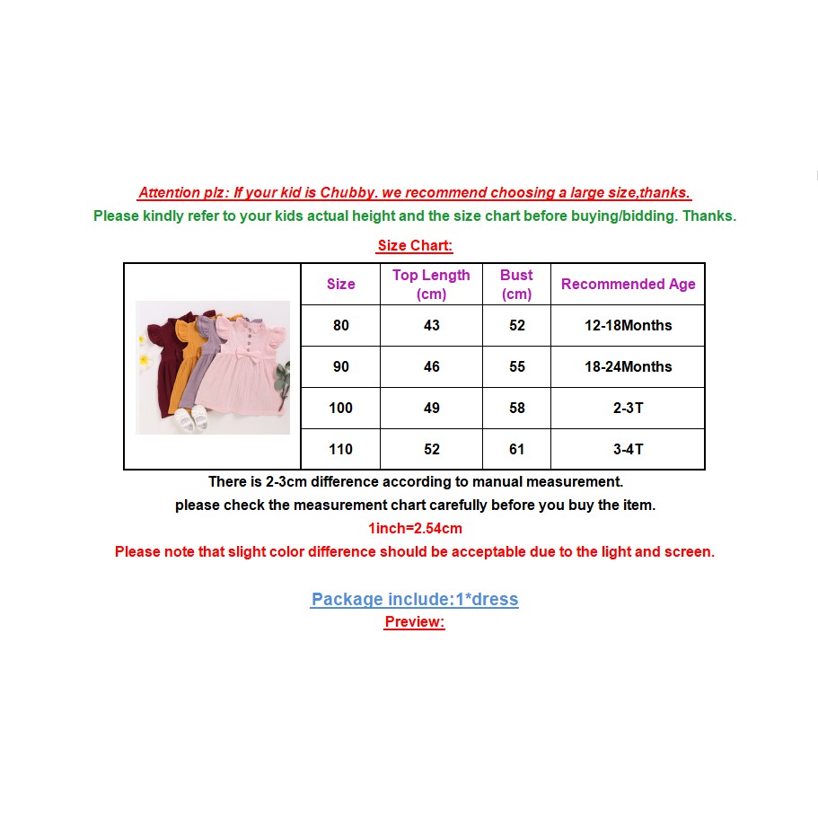 Đầm Dáng Chữ A Vải Lanh Cotton Tay Bay Màu Trơn Dễ Thương Cho Bé Gái 1-4 Tuổi