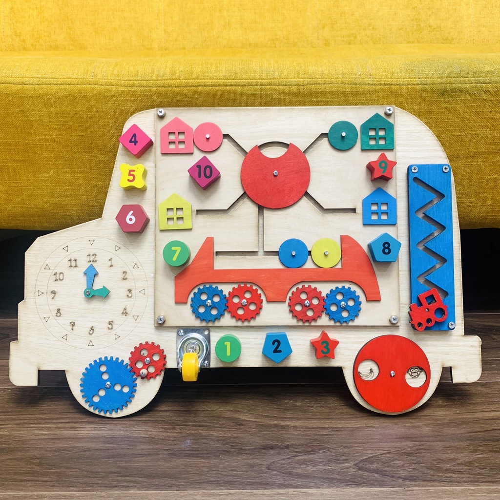 Bảng Bận Rộn-Busy Board-Đồ Chơi Kích Thích Phát Triển Kỹ Năng Vận Động Tinh Cho Bé