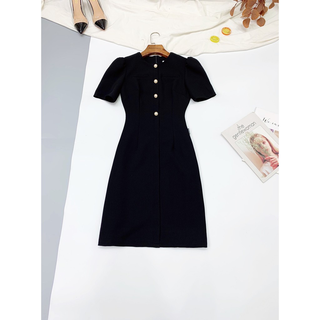 [Mã FAGREEN1505 giảm tới 30K đơn 99K] Váy cổ tròn túi giả phối nẹp cúc giả Zym’s House - LT129