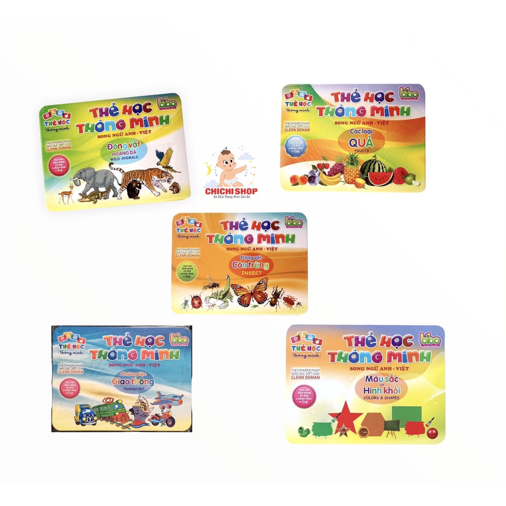 Bộ 100 Thẻ Học Thông Minh, Flashcards Song Ngữ Anh Việt Nhiều Chủ Đề Giúp Bé Nhận Biết về Thế Giới Xung Quanh