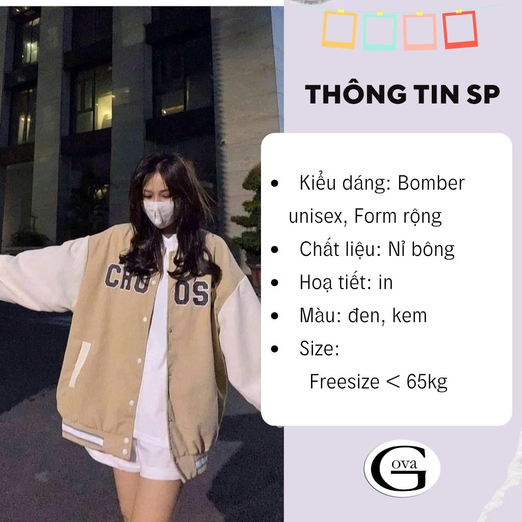 Áo Bomber Nhung Gân CHOOSE form rộng ulzzang áo khoác Nhung nam nữ cực đẹp GOVA