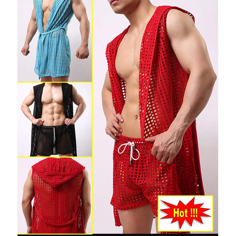 Bộ quần áo tắm nam, quần áo ngủ nam dạng lưới siêu đẹp - HK914