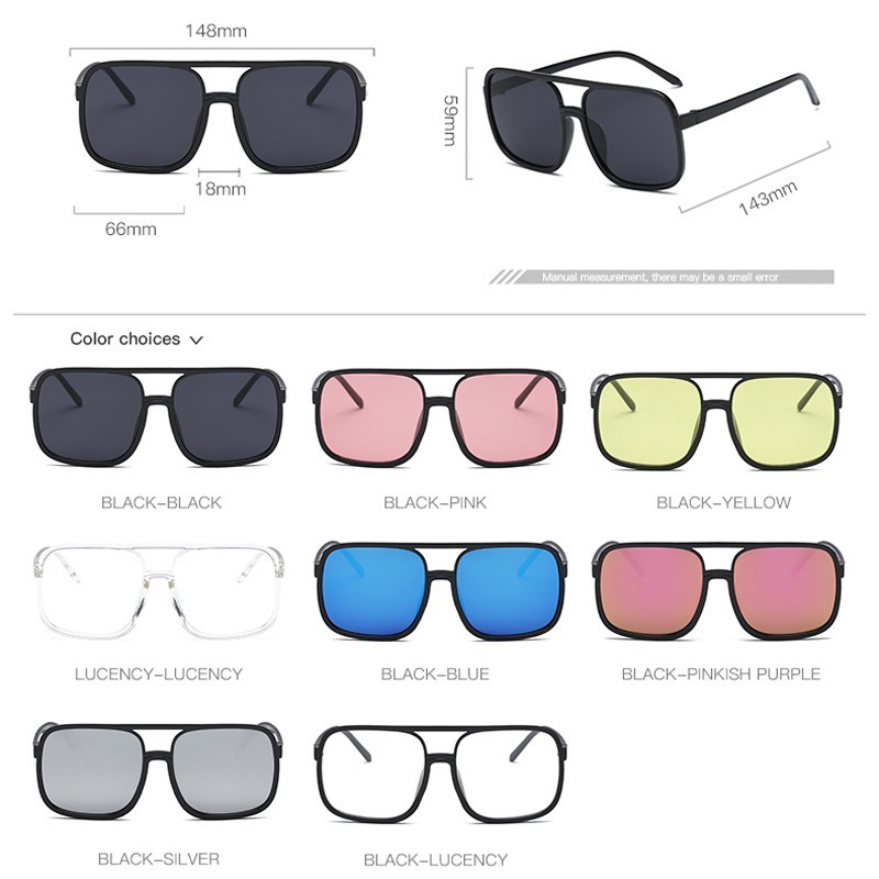 Kính Mát Gọng Vuông Bản To Chống Tia Uv Thời Trang Cho Nữ | BigBuy360 - bigbuy360.vn