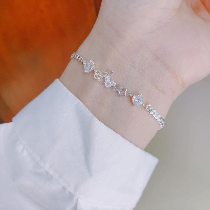 Lắc tay chữ Love thiết kế tinh tế, lắc tay bạc ta nguyên chất nhiều ý nghĩa | BigBuy360 - bigbuy360.vn