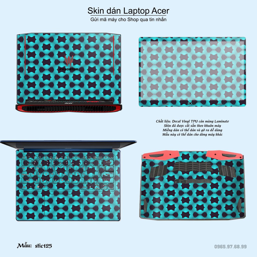 Skin dán Laptop Acer in hình Hoa văn sticker _nhiều mẫu 21 (inbox mã máy cho Shop)