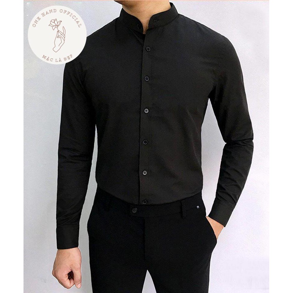 Áo Sơ Mi Nến Cố Tàu 💕1𝖍𝖆𝖓𝖉💕 Sơ Mi Nam  Chuẩn Body Chất Lụa Mềm Mịn Có 2 Màu Trắng Đen - Mặc Là Đẹp - Mã SMCT02 | BigBuy360 - bigbuy360.vn