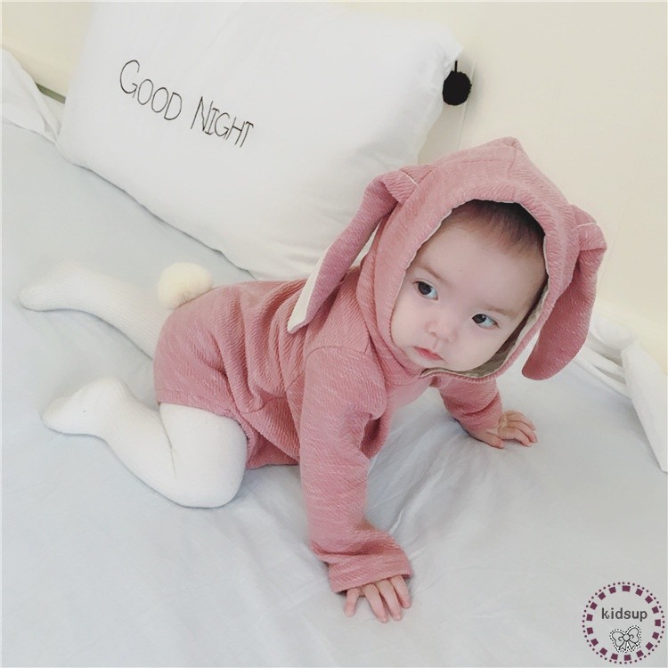 Bodysuit có mũ trùm đầu gắn tai thỏ dễ thương cho bé 2019