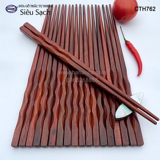 Đũa nhật gỗ trắc đầu lượn sóng đũa gỗ siêu sạch - - hahanco