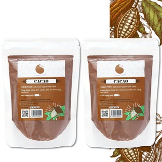 2 gói (100g/gói) - Bột cacao nguyên chất không đường - Light Cacao