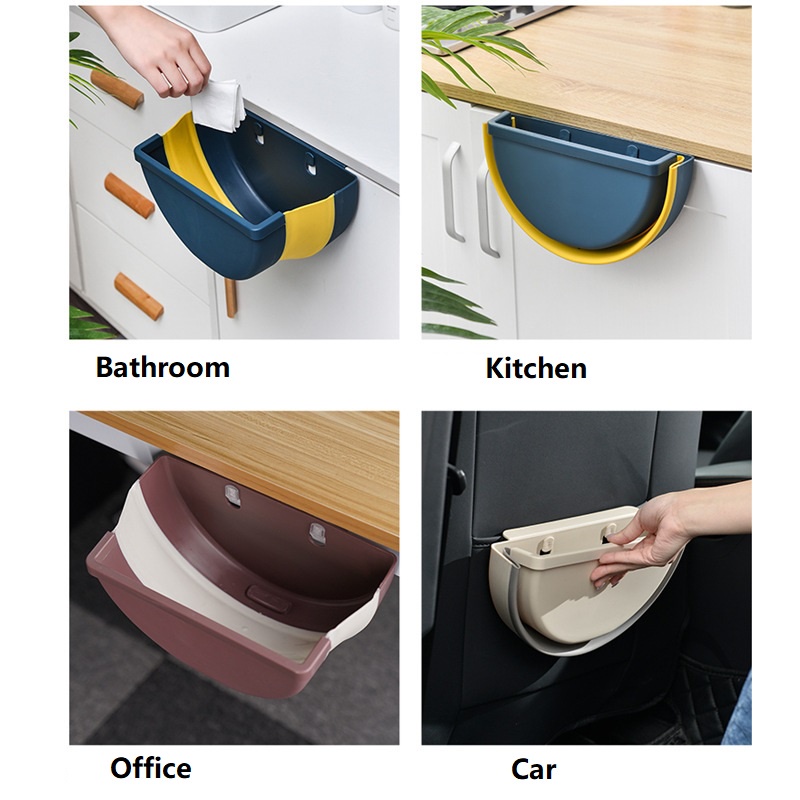 Thùng Rác Treo Tường Có Thể Gấp Gọn Tiện Dụng Cho Nhà Bếp / Văn Phòng