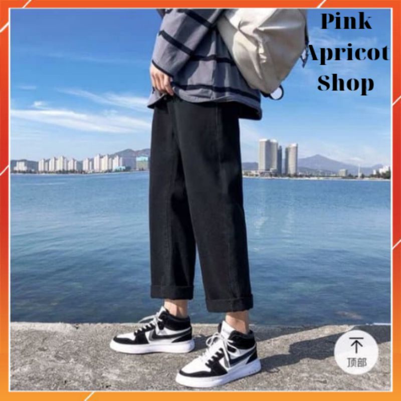 Quần vải jean bò baggy nam quần jean bò baggy nam đen Hottrend 2021 Pink Apricot Shop | BigBuy360 - bigbuy360.vn