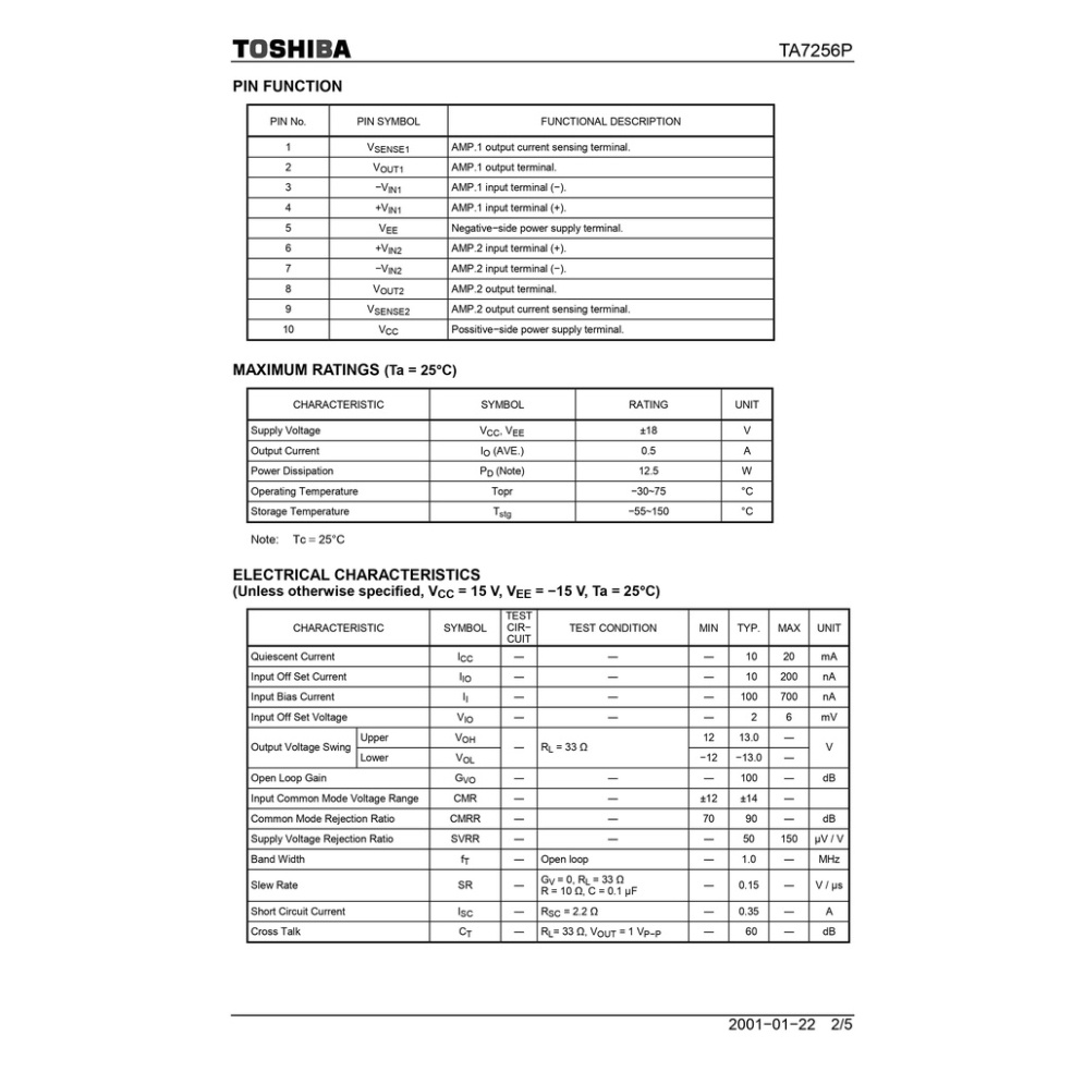 IC khuếch đại TA7256P