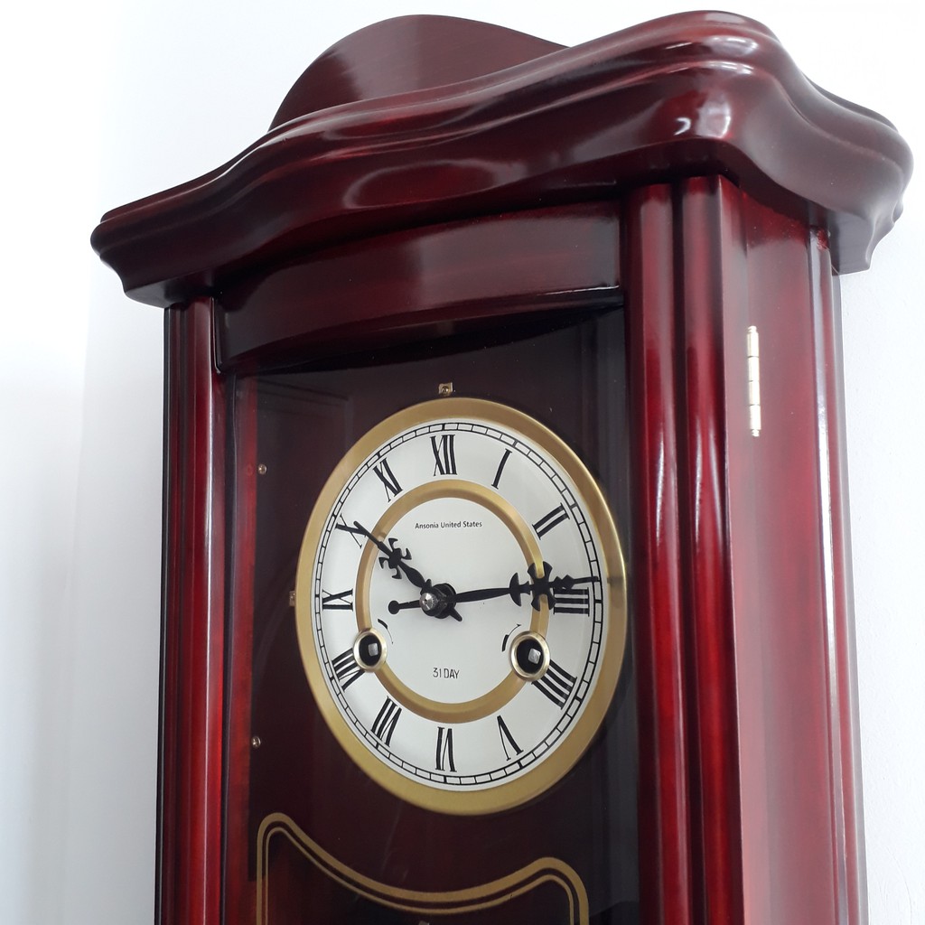Đồng Hồ Treo Tường Quả Lắc Cổ Điển Nhập Mỹ Chạy Cơ Chìa Khóa Lên Dây Cot 31days