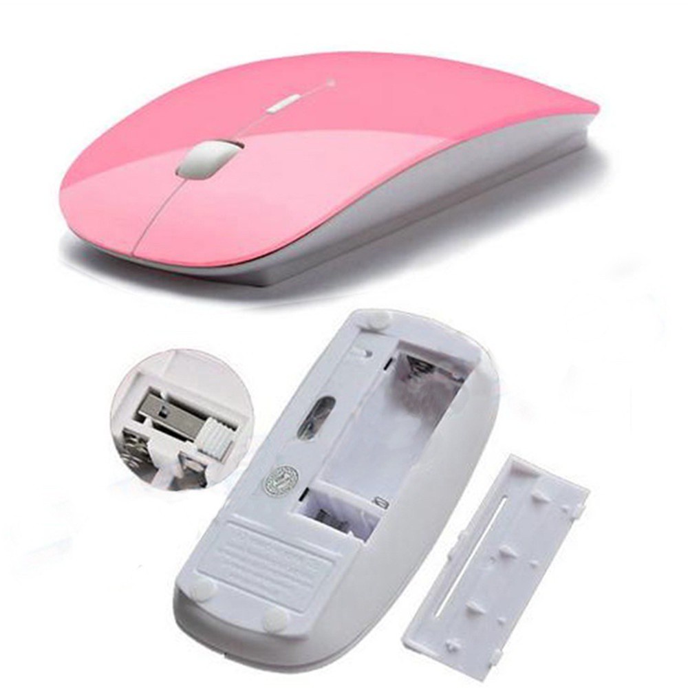 AUGUSTINA Durable Optical Laptop Ultra Thin Wireless Mouse PC Desktop Computer 2.4G Receiver 6 Candy Color USB/Multicolor