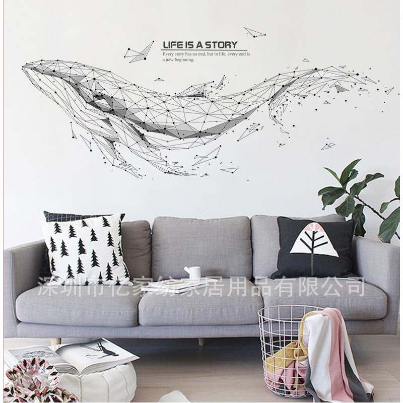 Decal Dán Tường Cá Heo DC013 Decor Trang Trí Nhà Cửa