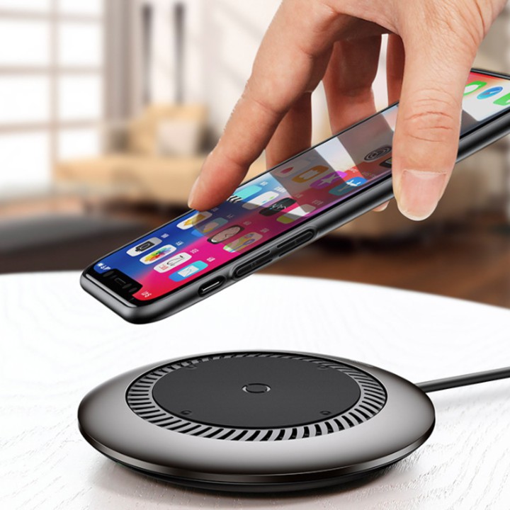 Bộ đế sạc nhanh không dây tích hợp quạt hút tản nhiệt nhãn hiệu Baseus/Qi Wireless Quick Charger - Mã: CCALL-XU0