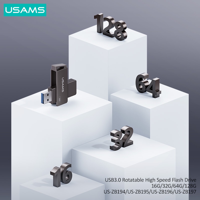 Usams Ổ Đĩa USB Tốc Độ Cao Xoay Được Bằng Hợp Kim Kẽm 16G 32GB 64GB 128GB