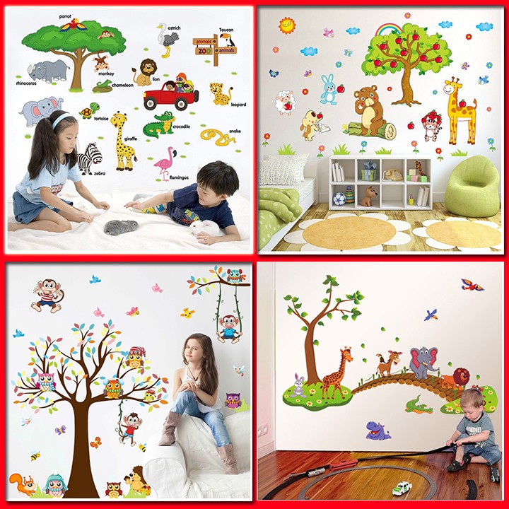 HCM - Decal động vật - vườn thú dán tường cho bé yêu [FREESHIP 50K] [XẢ HÀNG]- Top sản phẩm bán chạy