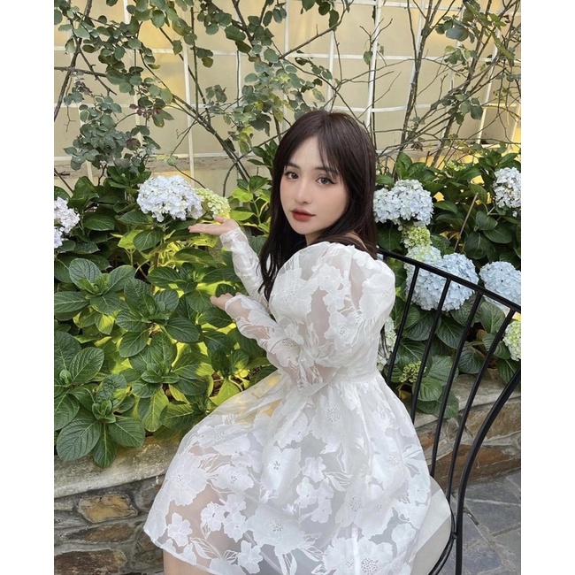Đầm tay phồng Pretty In Rosé Dress chụp kỷ yếu dự tiệc dạo phố cực xinh
