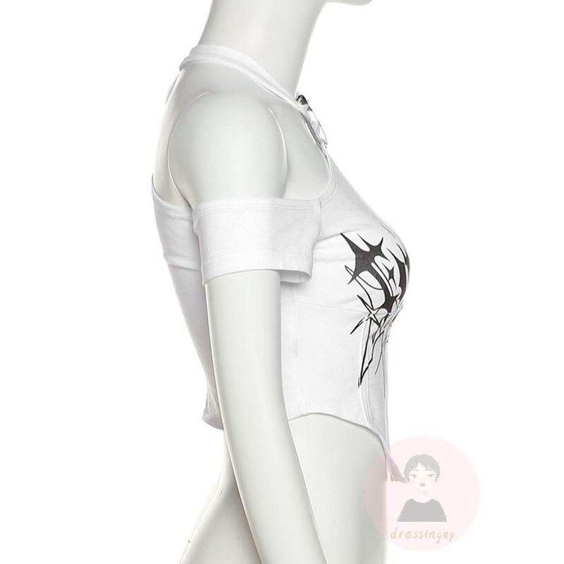 Áo Thun Tay Ngắn Cổ Tròn Thiết Kế Độc Đáo Thời Trang Cho Nữ